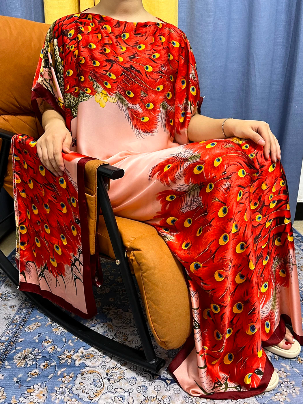 Muslim Silk Abayas For Women 2023 Fashion Print Islam Turkey Loose Elegant Femme Robe African Summer Ice Clothes With Headscarf