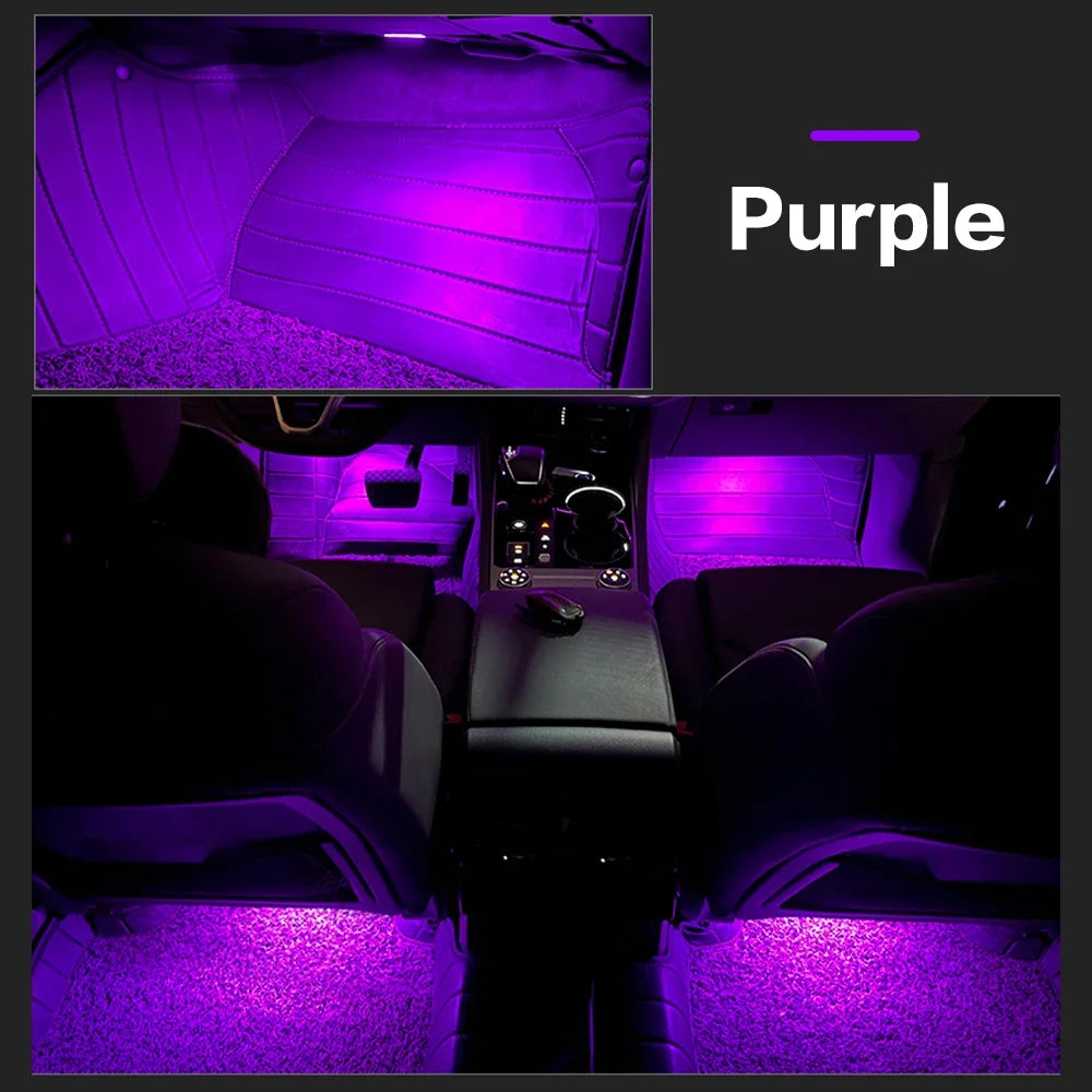LED Car Footwell Light RGB Atmosphere Lamp Interior Decorative For VW Golf 6 MK6 EOS Sharan 7N Touareg 7L 7P Passat B5 B6 Arteon