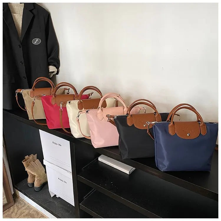 Luxury 2025 Work Tote - Fashion Patchwork Handbag with Long Strap Large Capacity, Waterproof Lining, Perfect for Office & Travel