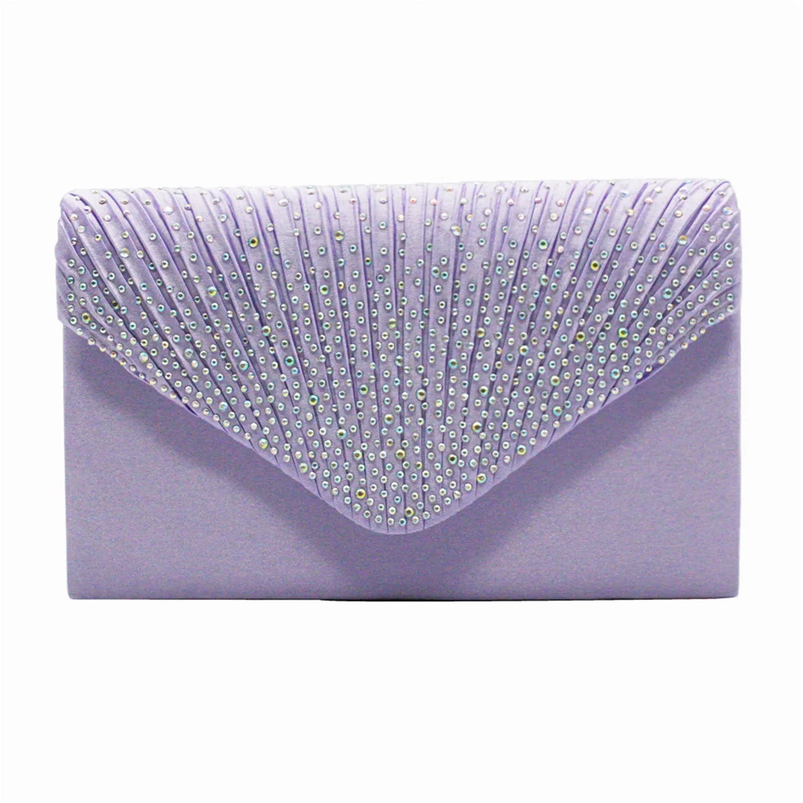 Women's  Luxury Silk Evening Clutch Bag - Elegant Women’s Prom/Wedding Handbag with Detachable Chain Strap & Secure Closure