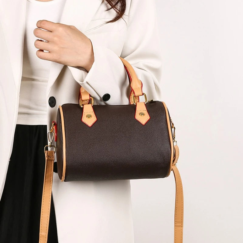 Luxury PU Women's Shoulder Bag - Pillow Boston Bag, Adjustable Crossbody/Handheld/Underarm, Spacious Multi-Way Purse