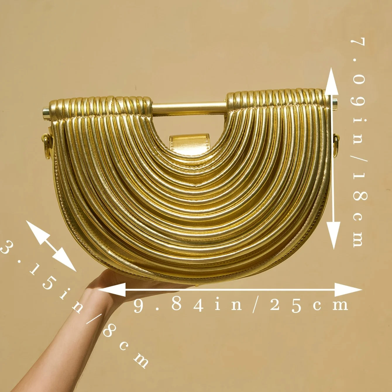 Handbags for Women 2025 New Gold Luxury Designer Brand Handwoven Noodle Bags Half Round Pulled Hobo Silver Evening Clutch Chic