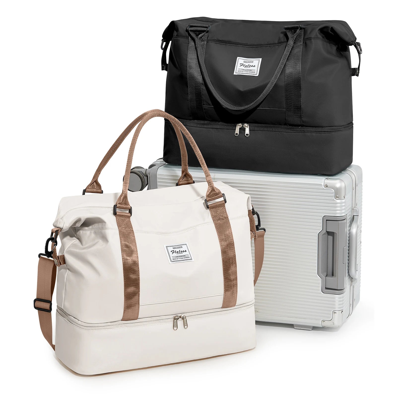 Travel Duffel Bag,Sports Tote Gym Bag Shoulder Weekender Overnight Bag for Women, Carry on Bag with Wet Pocket Expandable Bag