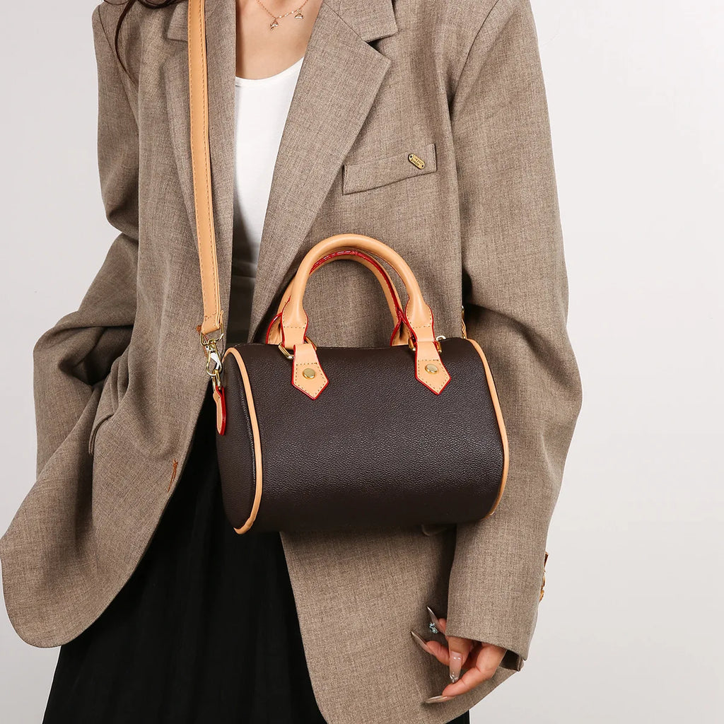 Luxury PU Women's Shoulder Bag - Pillow Boston Bag, Adjustable Crossbody/Handheld/Underarm, Spacious Multi-Way Purse