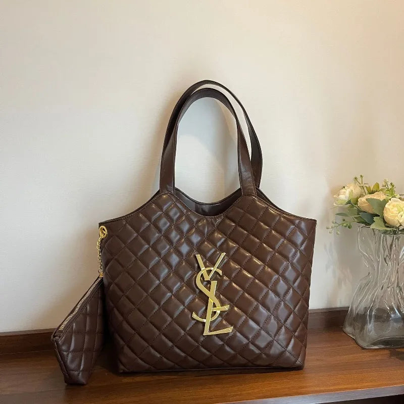 2025 New Women's Tote Bag Diamond Quilted Mother Daughter Purse, Retro Handheld Shoulder Bag, Spacious & Stylish, Casual/Office