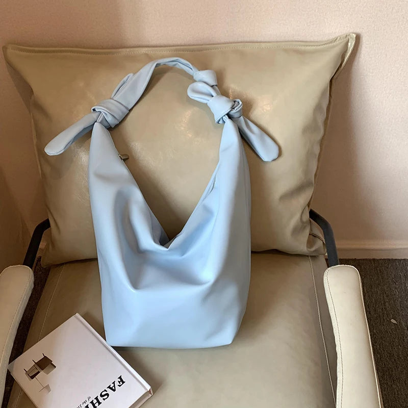 Leisure soft large-capacity bag female 2024 new fashion work shoulder bag college students relax tote bag