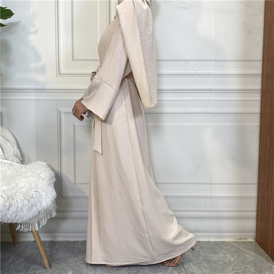 Abaya Women Muslim Long Dresses African Open Kaftan Dubai Turkey 2 Piece Set Luxury Islam Morocco Clothing Caftan Fashion Modest