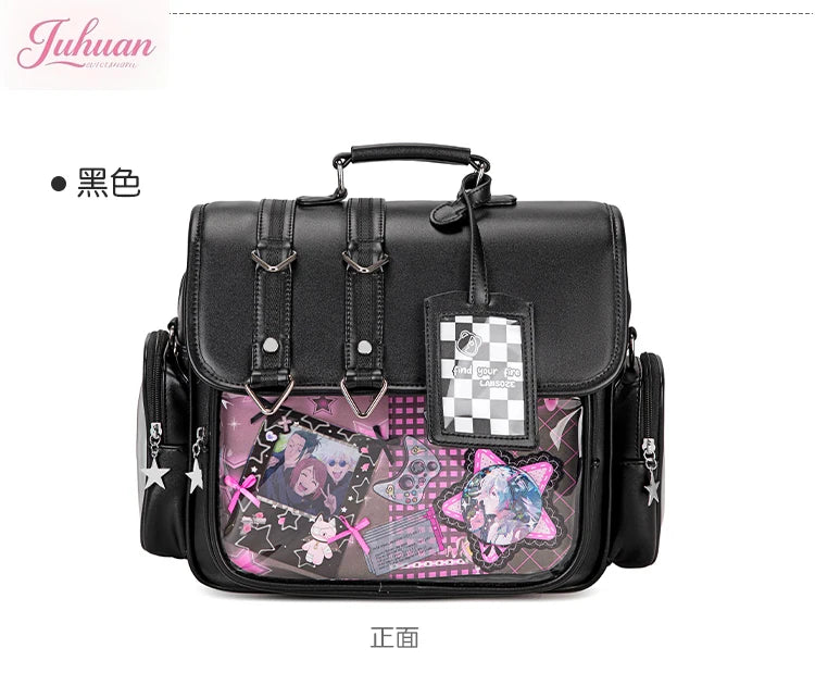 Original Ltabag Backpack Large Food Pain Window Two-dimensional Single Shoulder Messenger Bag Sweet College Schoolbag for Women