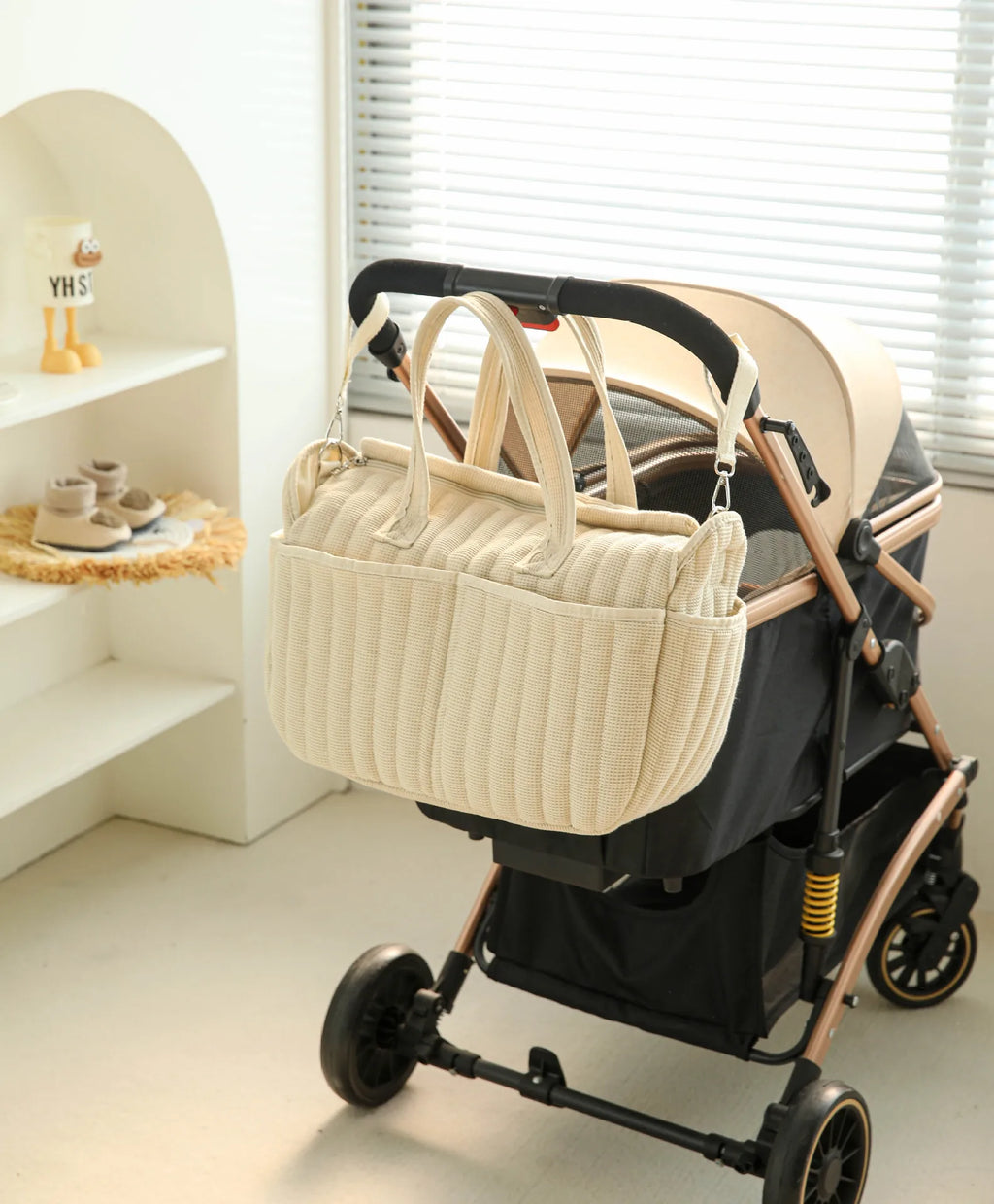 Solid Diaper Bag Fashion Waterproof Multi-functional Diaper Backpack Nursing Changing Bag for Baby Large Stylish Bag