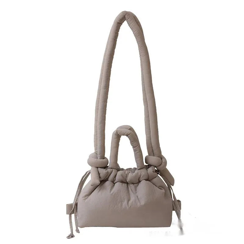 Women Shoulder Crossbody Bags Casual Nylon Padded Tote Bag Designer Soft Puffer Simple Vintage Large Capacity Handbags