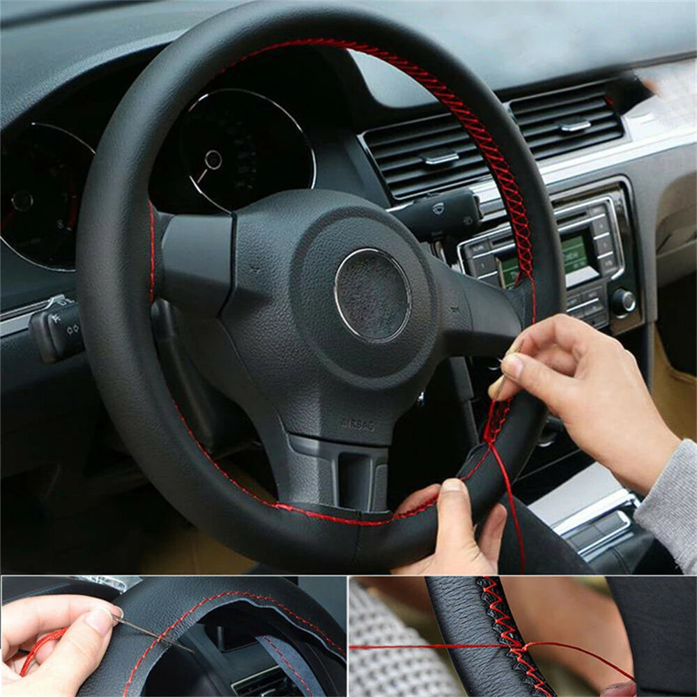 Steering Wheel Cover From Leather Braiding Cover Universal Steering Wheel Cover Made of Genuine Leather Braid For Steering Wheel