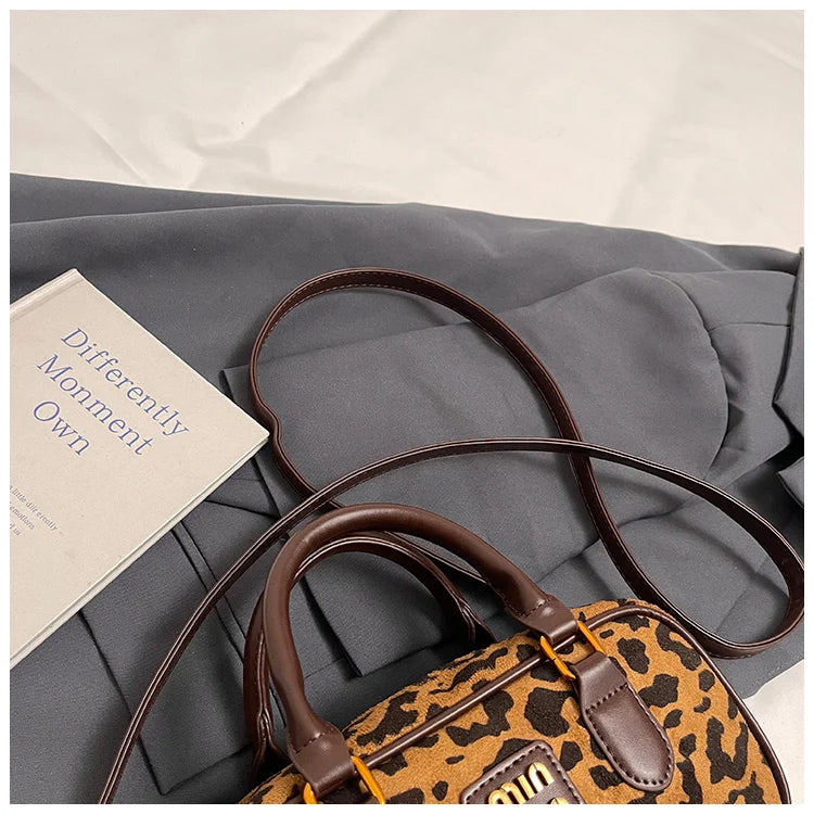 Luxury Brand Women Bag 2024 Winter Handbag Phone Purse Fashion Hobo Bag Satchel Retro Leopard Print Lady Shoulder Crossbody Bags