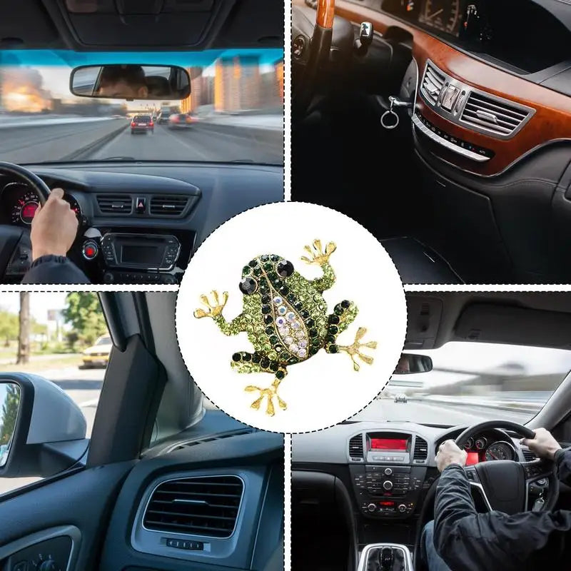 Car Diffuser Vent Clip Rhinestone Frog Perfume Diffuser Air Freshener Clip Long-Lasting Aroma Interior Decor Tool For SUVs RVs