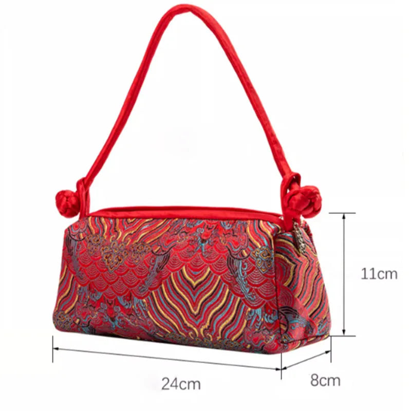 Luxury Silk Embroidered Women Bag 2025 New Fashion Matching Bride Women Handbag Evening Bag Shoulder Bag