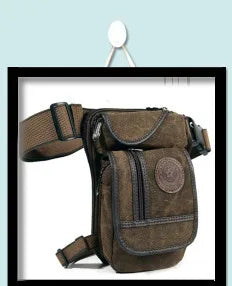 Men's Canvas Drop Leg Bag Motorcycle Multi-purpose Messenger Shoulder Bag High Quality Belt Hip Bum Waist Fanny Pack for Camping