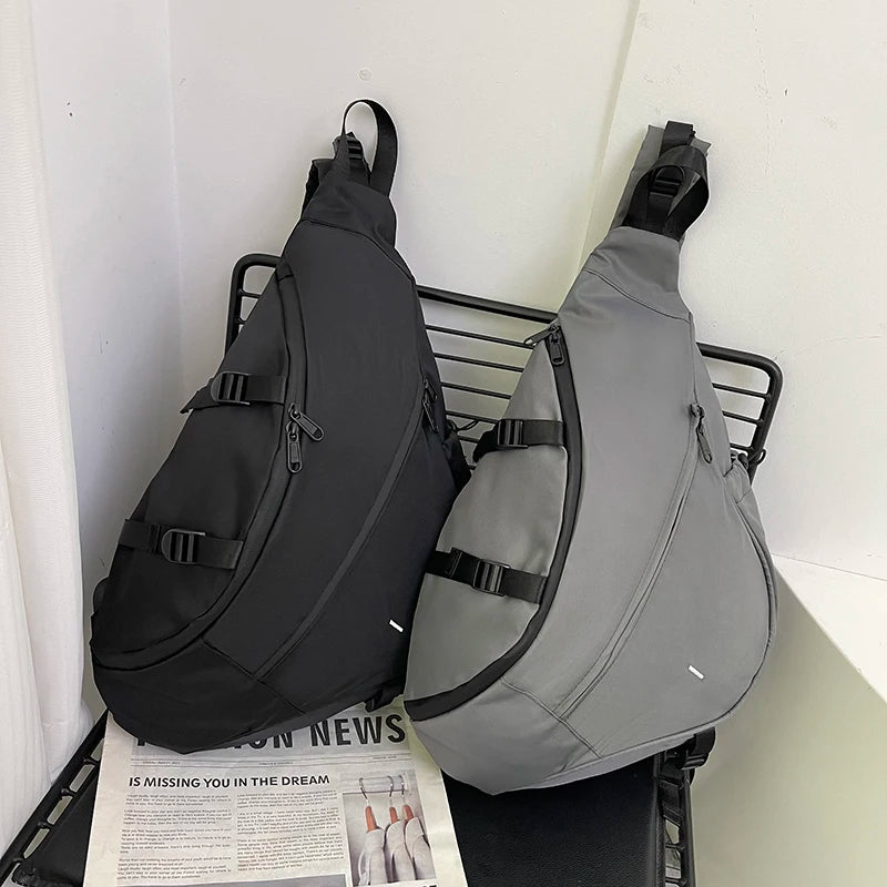 Sling Bags for Men Large Capacity Man Chest Bag Casual Travel Unisex Crossbody Bag Nylon Storage Shoulder Bag Student Backpacks