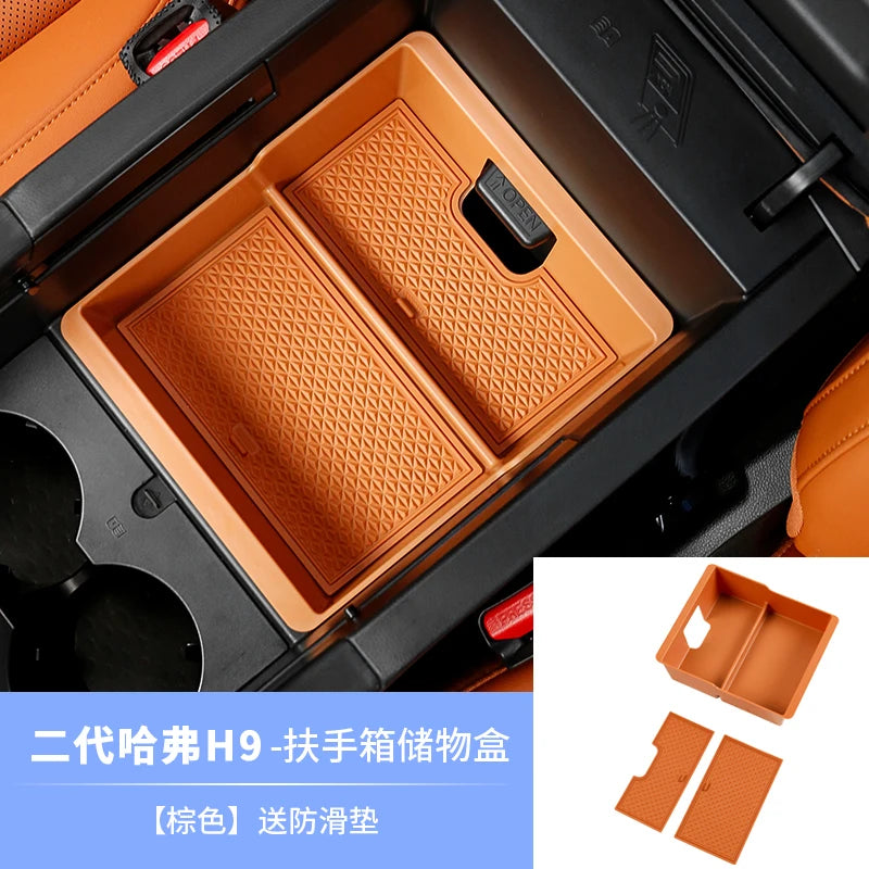 Hidden Storage Box For Great Wall GWM Haval H9 II 2024 2025 2nd Gen Car Center Console Armrest Box Layered Organized Container