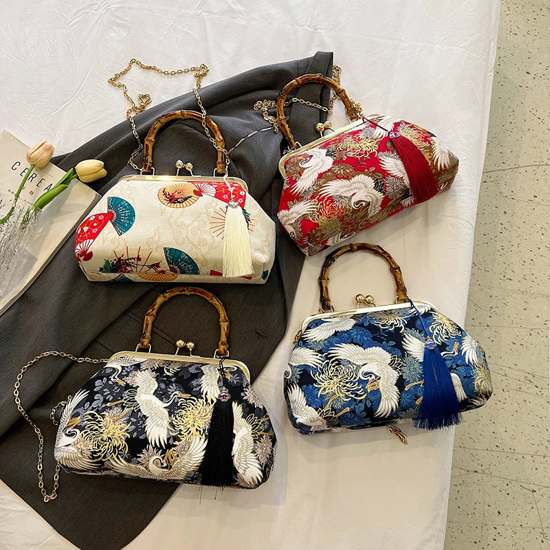 Luxury Evening Clutch Bag For Women Bride Wedding Clutch Purse Chain Shoulder Bags Small Party Handbag Rattan Handle Handle Tote