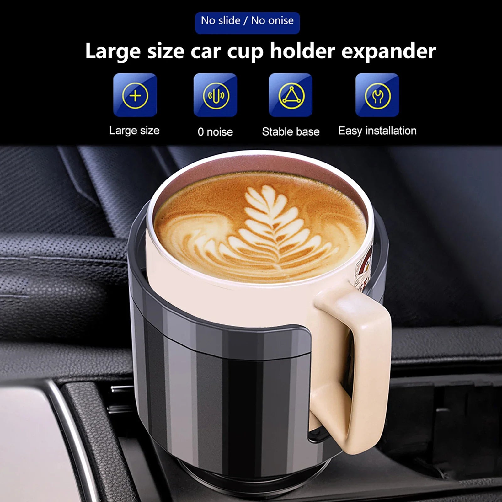 Large Car Cup Holder Expander With Adjustable Base Cup Holder Adapter Multipurpose Car Bottle Cups Organizer Storage Accessories