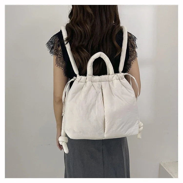 Women Shoulder Crossbody Bags Casual Nylon Padded Tote Bag Designer Soft Puffer Simple Vintage Large Capacity Handbags