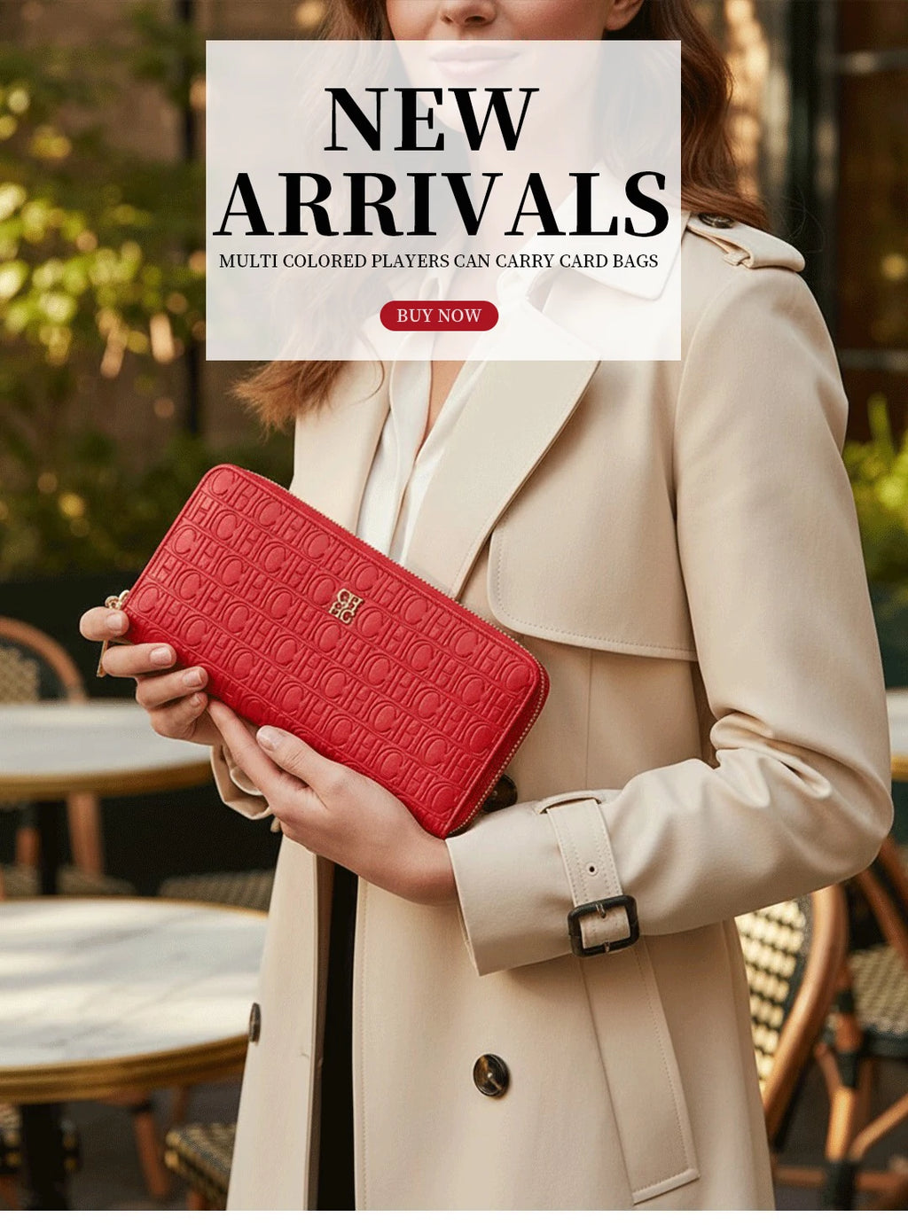 CH Women's Solid Colour Long Wallet Niche Design Fashion Simple Large Capacity Bag Luxury Temperament Vintage Classic Wallet