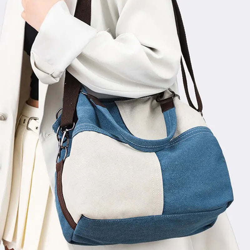 New Canvas Retro Shoulder Bag Simple Fashionable Versatile Women's Commuting Bag Large Capacity Crossbody Bag