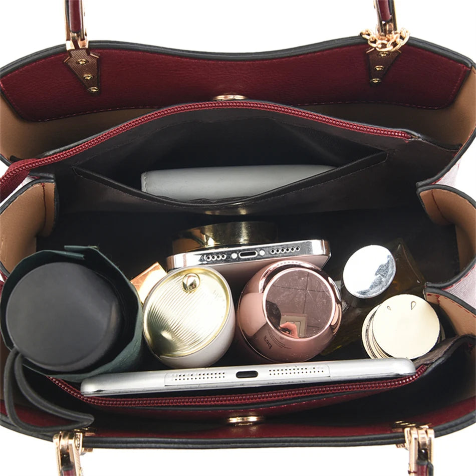 Luxury Soft Leather Handbag Women's Bag 2022 Trend Designer 3 Layers Shoulder Crossbody Sac Ladies Large Capacity Messenger Tote