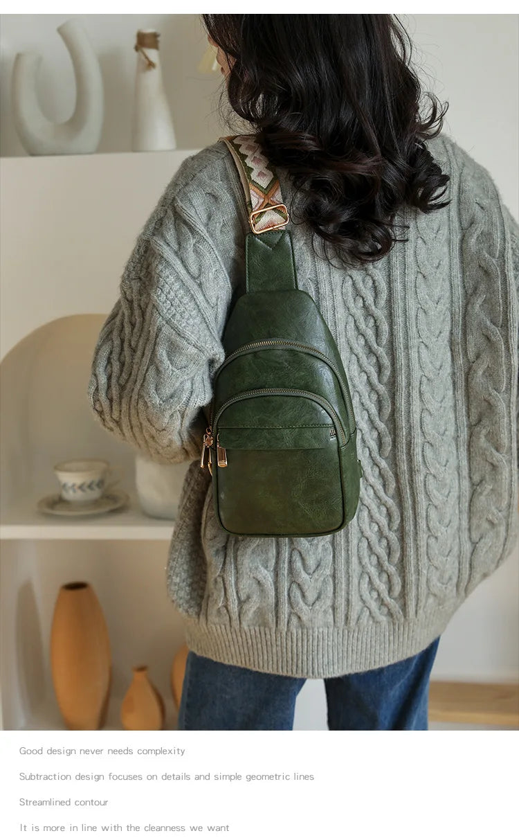 Sling Bag For Women Men Backpack Fanny Pack Crossbody Purse Chest Travel Shoulder Belt Bags Purse Handbag PU Leather Anti Theft