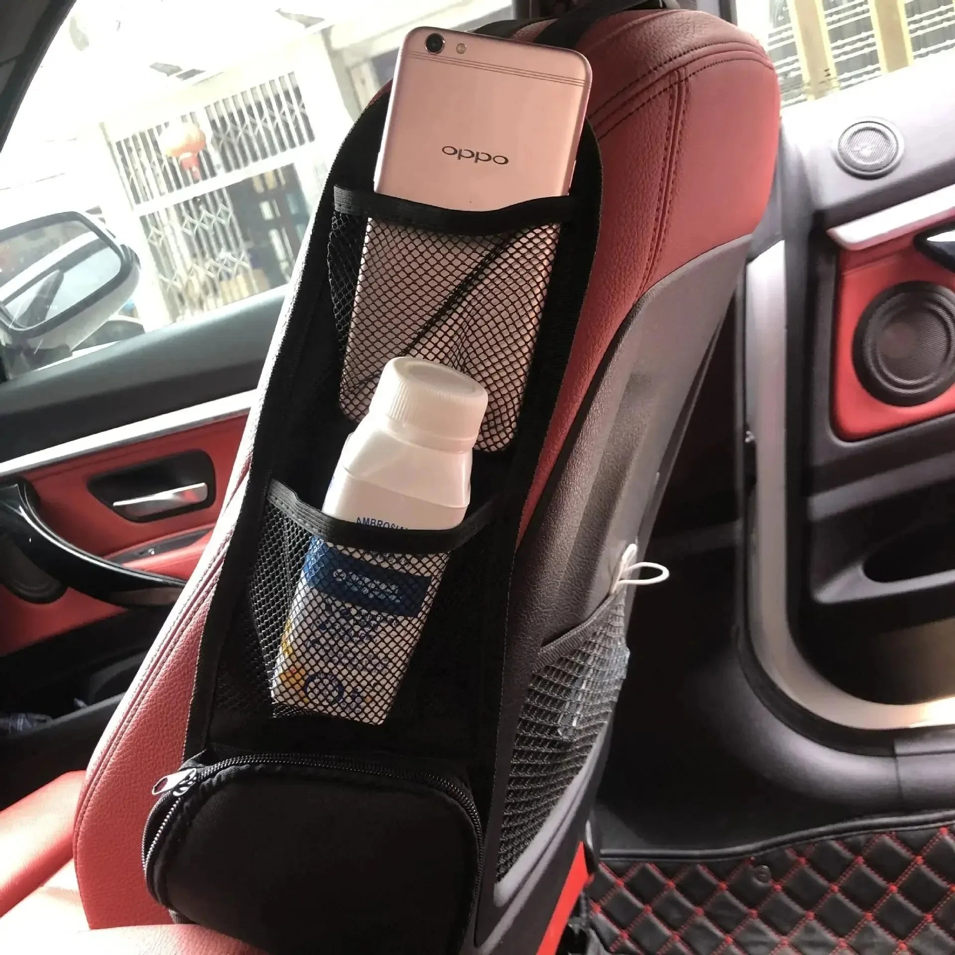 Car Seat Organizer Auto Seat Side Storage Hanging Bag Multi-Pocket Drink Holder Mesh Pocket Car Styling Organizer Phone Holder