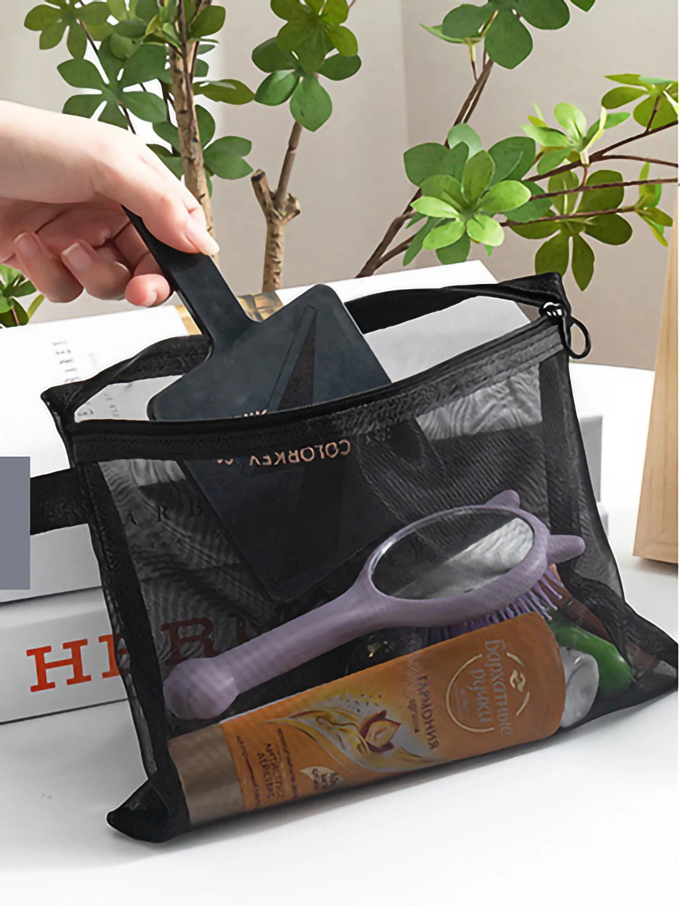 1/5/10pcs Mesh Clear Cosmetic Bags Women Black Makeup Bag Portable Travel Toiletry Organizer Case Lipstick Storage Pouch Gift