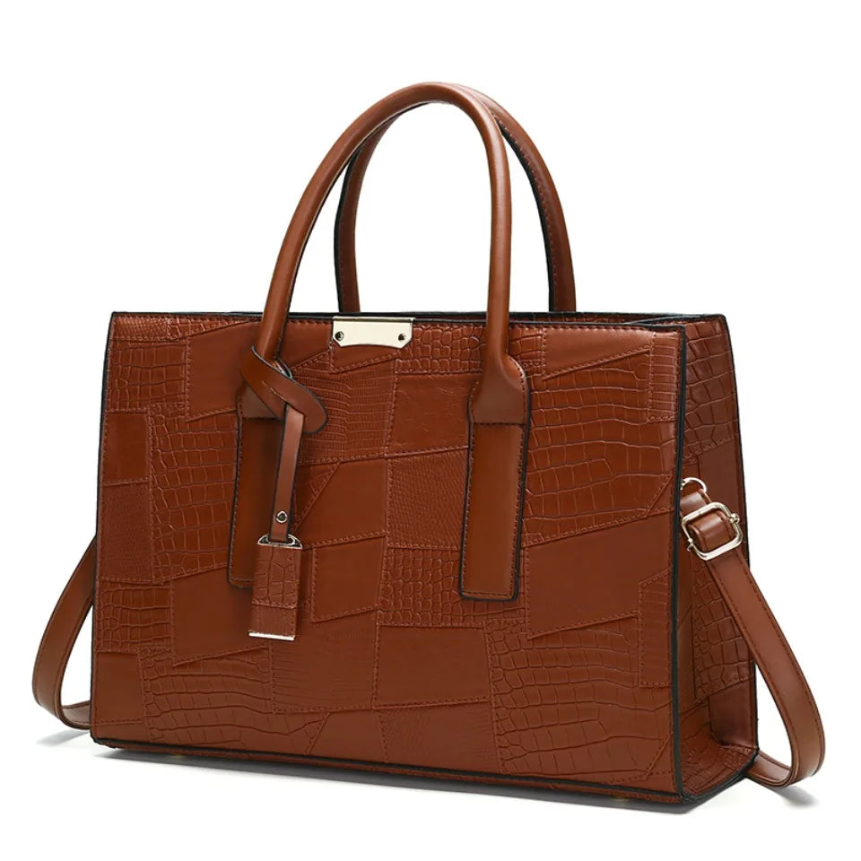 Large Capacity Shopping Bag for Daily Commuting Hand Bags Luxury Shoulder Bags Splicing Pu Leather Handbags Caual Tote New Sac