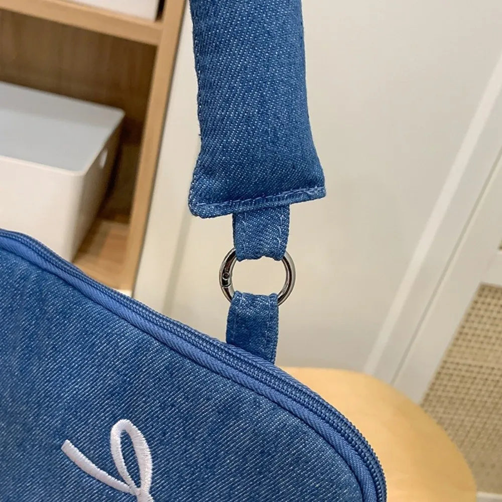 Modern Fashion Computer Bag Bowknot Embroidered Shockproof Laptop Sleeve 14 Inches Soft Tablet Carring Case Business