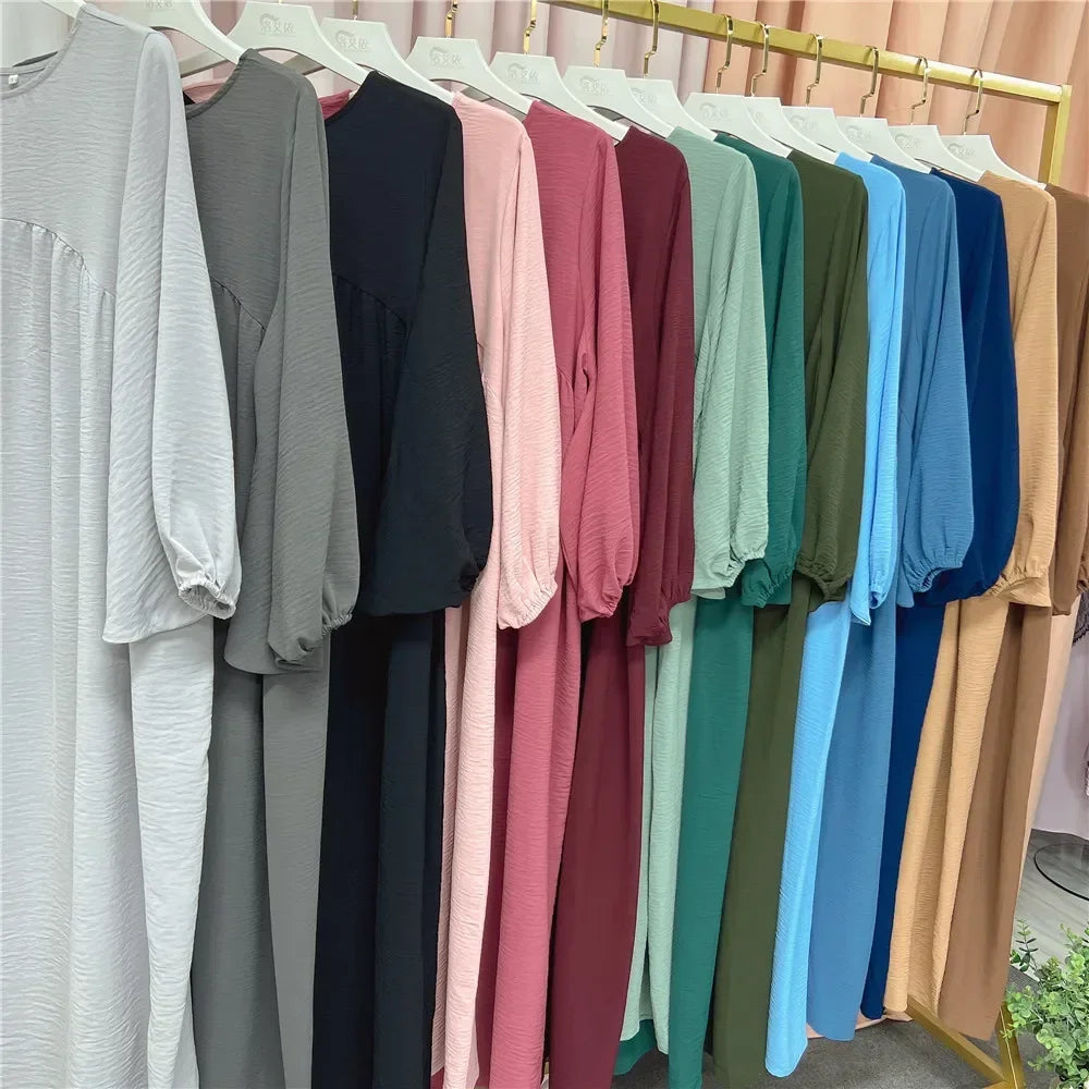 Muslim Dress 16 Colors Lastest Abaya Design Long  Femme Robe For Women Ramadan Eid Mubarak Prayer Clothes