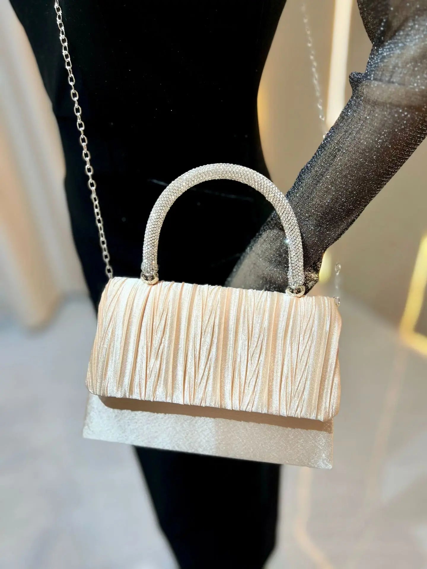 Luxury Handbags Women Bags Designer Evening Bags 2025 Fashion Shoulder Bags Dinner Party Purse Metal Handle Pouch Sac