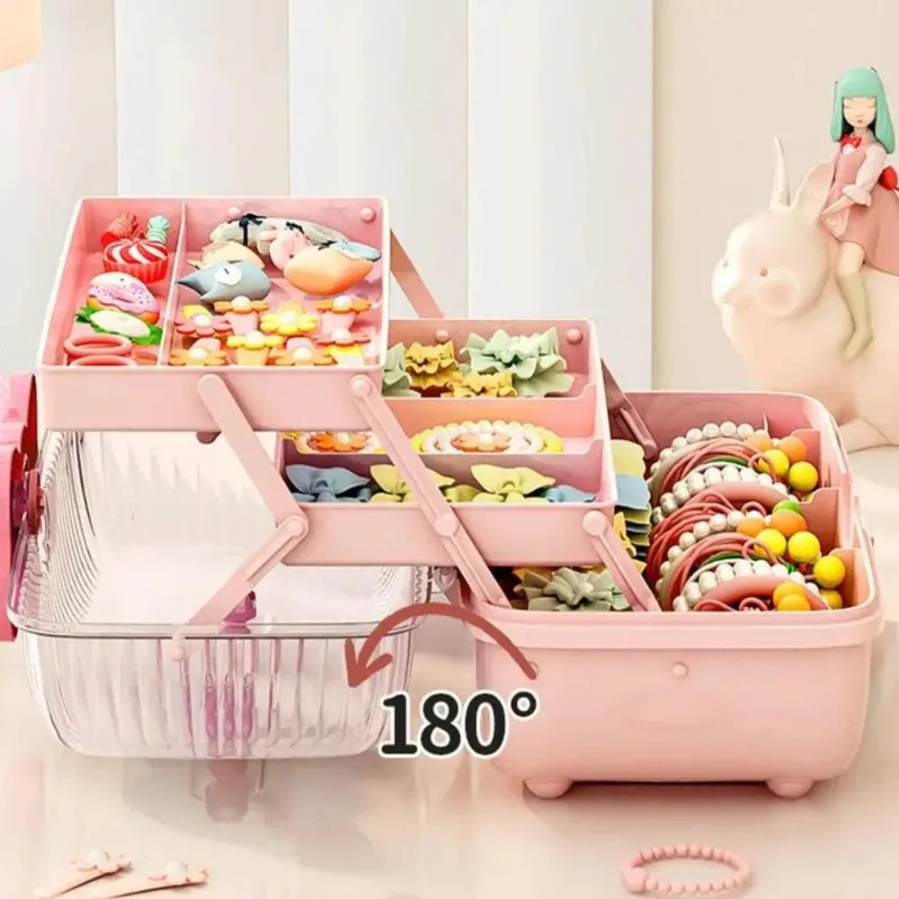 Multi-layer Hairpin Storage Box Cute Girls Jewellery Box Children's Hair Accessories Storage Box Toy Storage Box