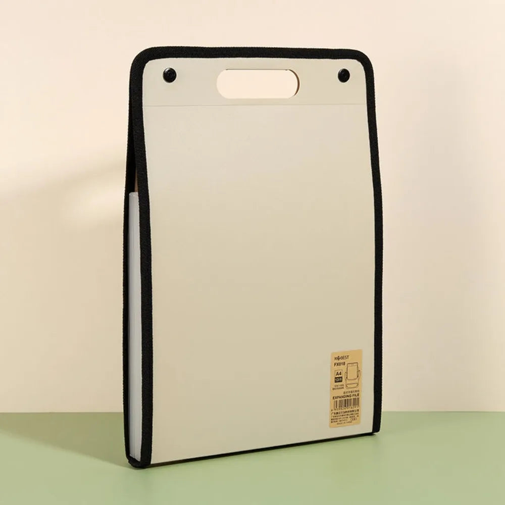 Briefcases A4 Vertical Folder PP Material Portable 13 Pocket File Folders Durable Organ Bag A4 File Storage Bag Office