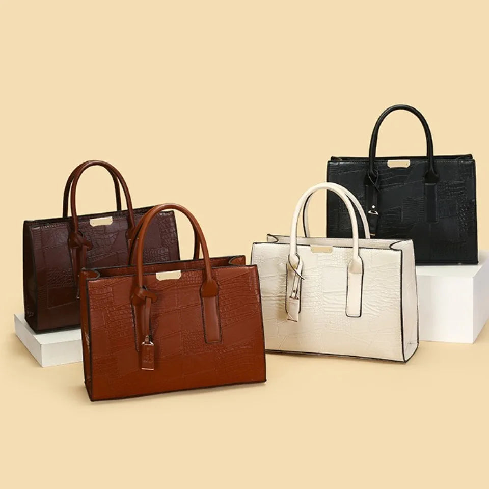 Large Capacity Shopping Bag for Daily Commuting Hand Bags Luxury Shoulder Bags Splicing Pu Leather Handbags Caual Tote New Sac