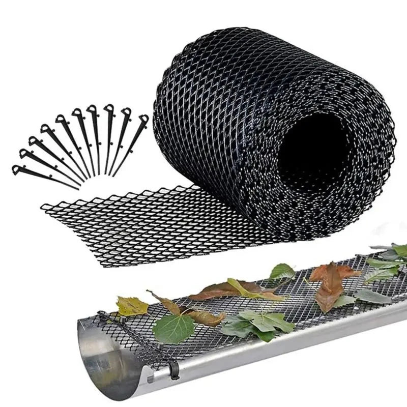 Guard Rain Anti-blocking Filter Gutter Guard Ladder Plastic Screen Mesh PVC Protective Net Leaf Guards