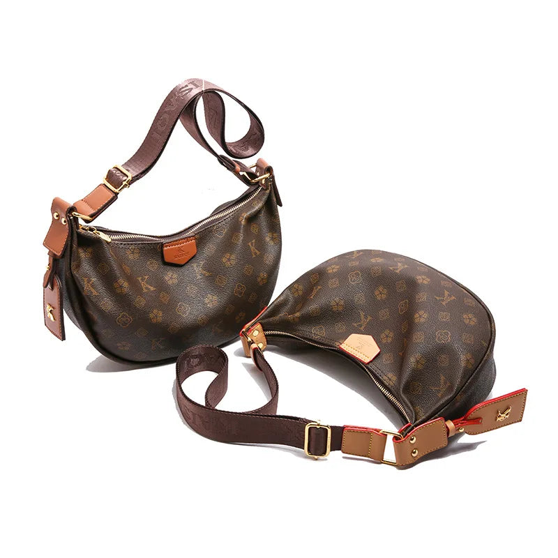 2025 Hobo Bag Monogram, Spacious Shoulder Purse for Women, Large Capacity Crossbody Tote, Fashion  Versatile Sling Bag