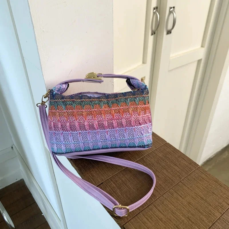 Fresh Style Small Square Bag Summer New Fashion Shoulder Crossbody Handbag Soft Polyester Fiber Internal Structure Hip Hop