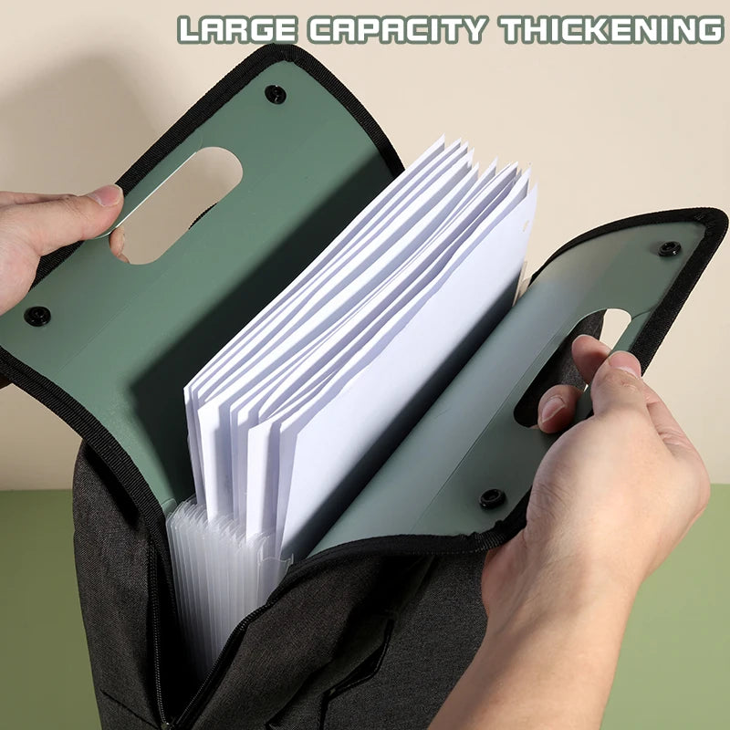 1Pcs A4 Vertical13 Pocket Expanding File Briefcases Handbag Paper Folder  Organiser Document Bag Storage
