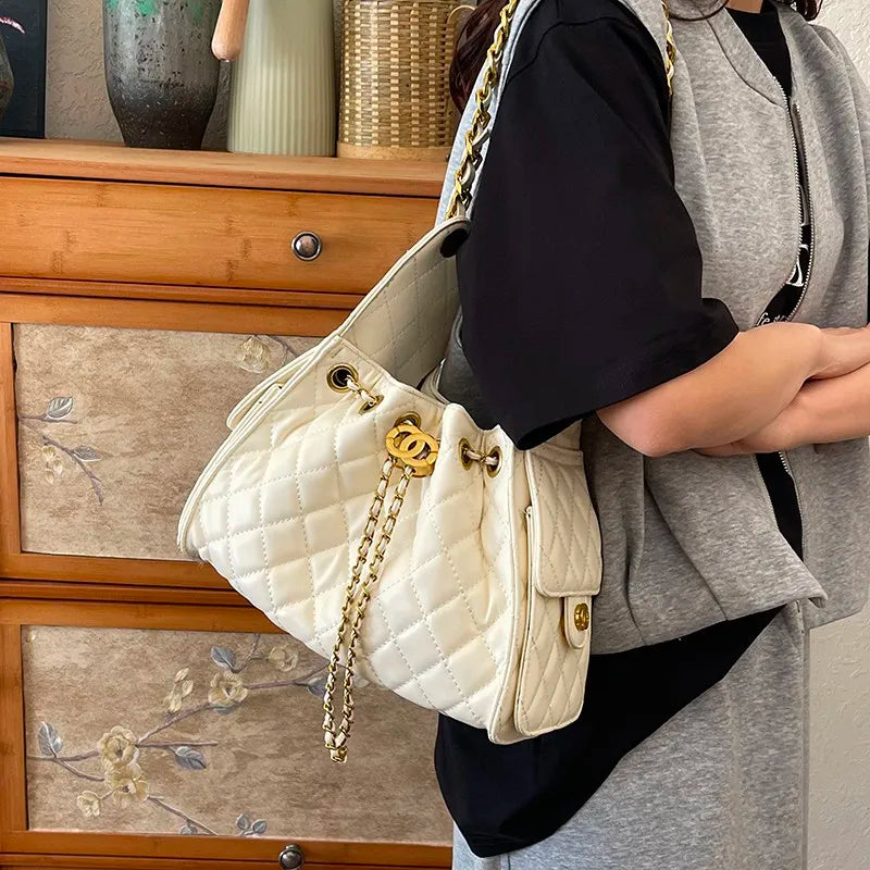 Luxury Vintage Crossbody Bag 2025, Women's Designer Inspired Leather Tote, Elegant Monogram Shoulder Purse, Chic & Timeless