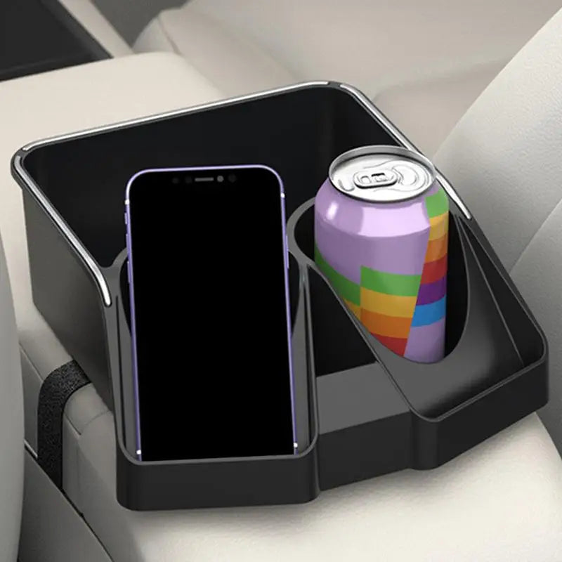 Car Console Storage Organizer Car Seat Organizer With Double Cup Holders Car Seat Storage Wear-Resistant Console Storage