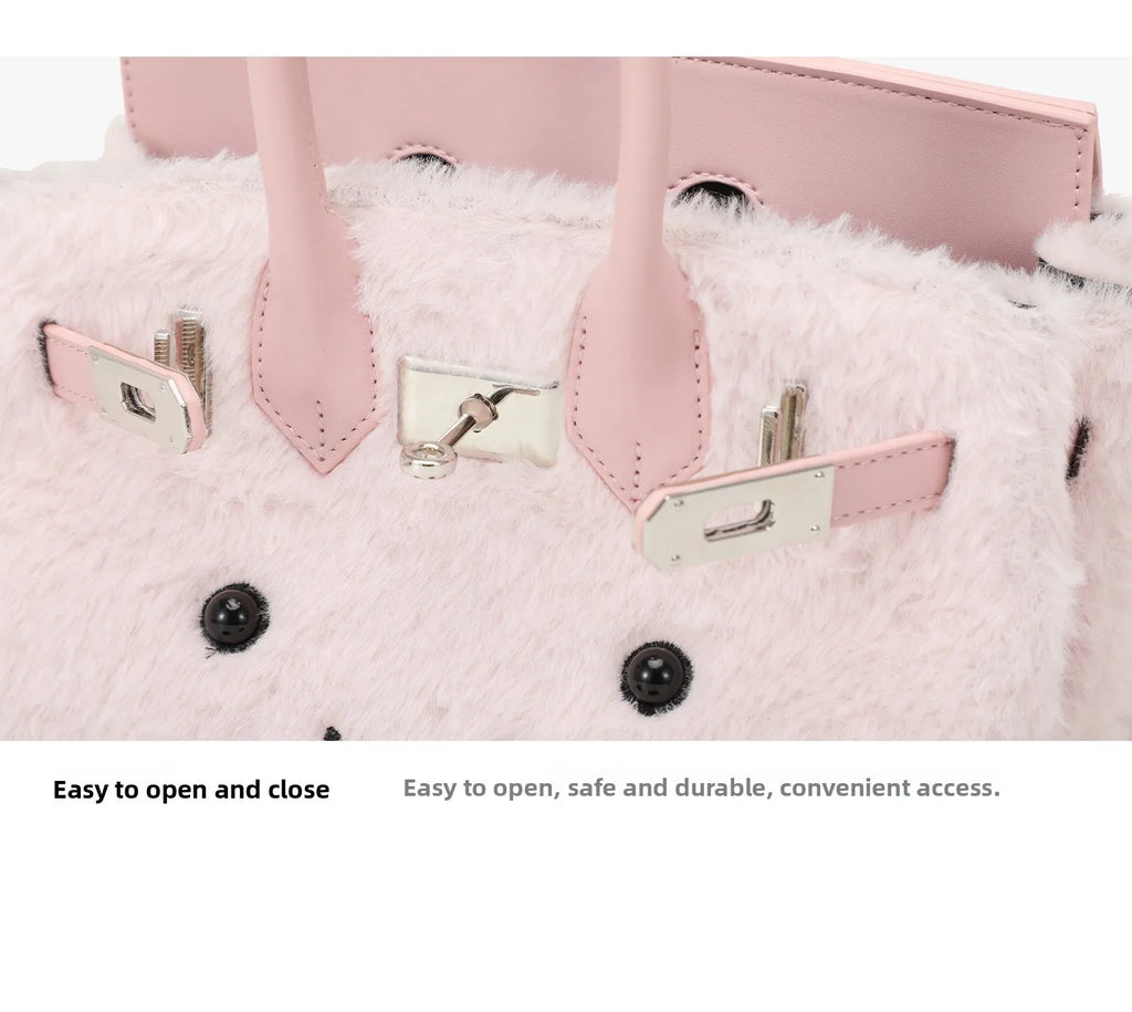 Cute Plu Crossbody Bag Women's Faionable Cartoon Handbag  Handbag Removable oulder Strap PU Leather Briti Sle