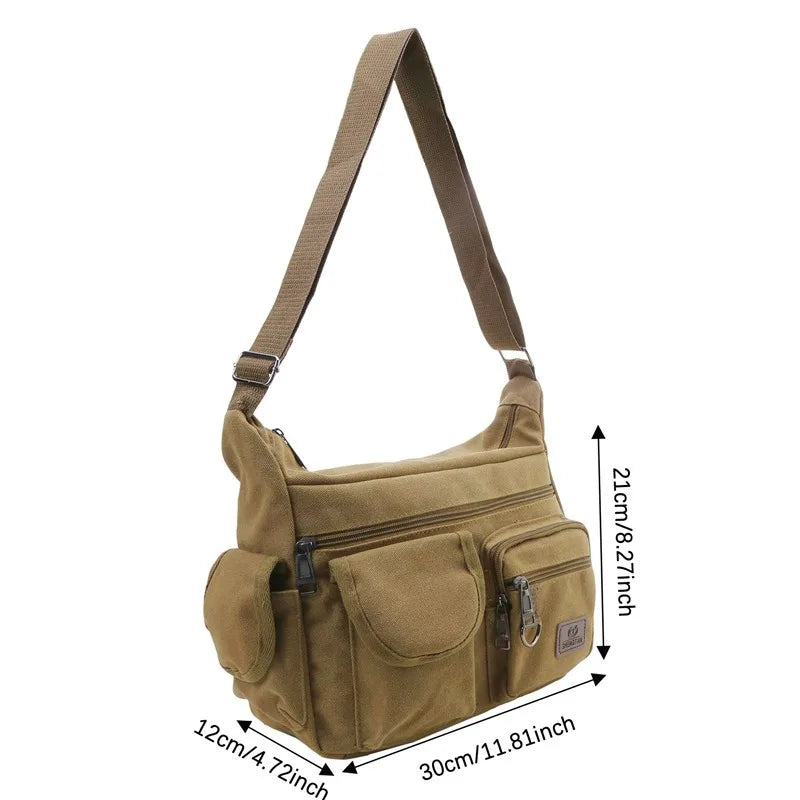 Men Canvas Shoulder Bags Casual Tote Travel Men's Crossbody Bag Luxury Messenger Bags Fashion High Quality Handbag