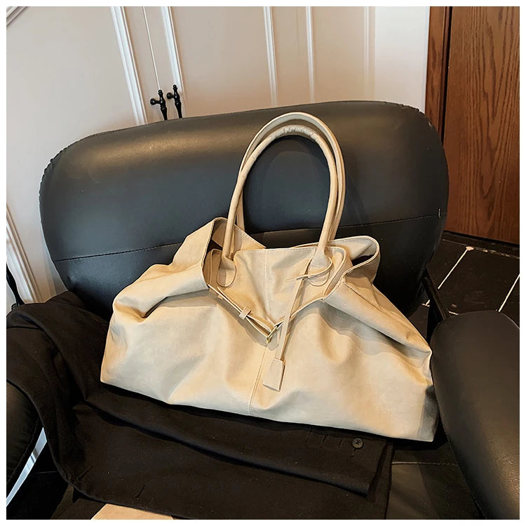 Women's Tote Bag, Large Capacity Soft Leather Shoulder Bag, Retro Casual Handbag, Perfect for Commuting Handbags Travel Bag