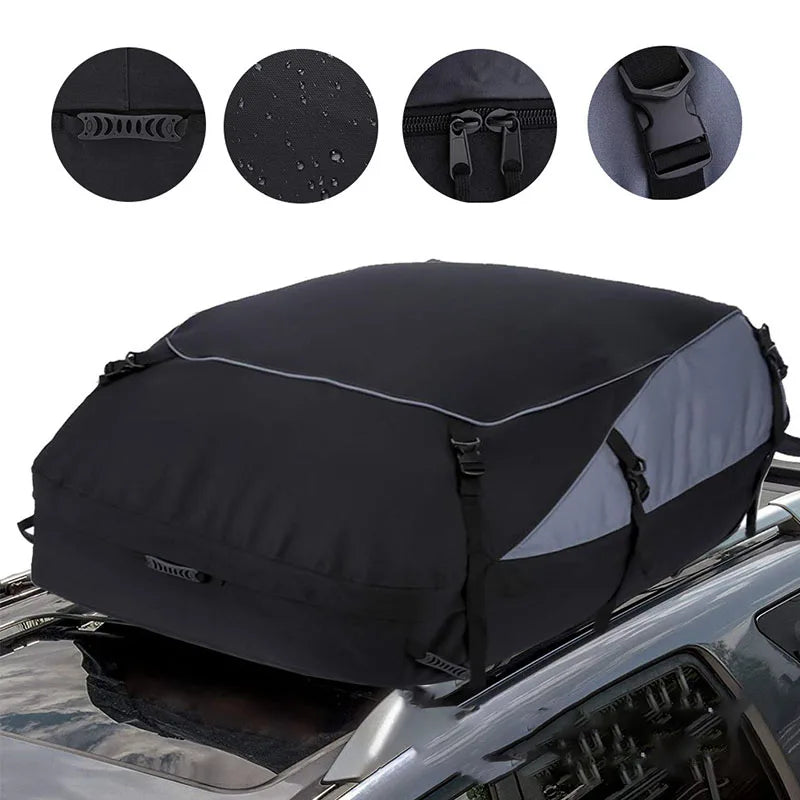 Car Cargo Roof Bag Waterproof Auto Rooftop Luggage Carrier Storage Bag 600D Oxford Car SUV Van Foldable Roofs Bags
