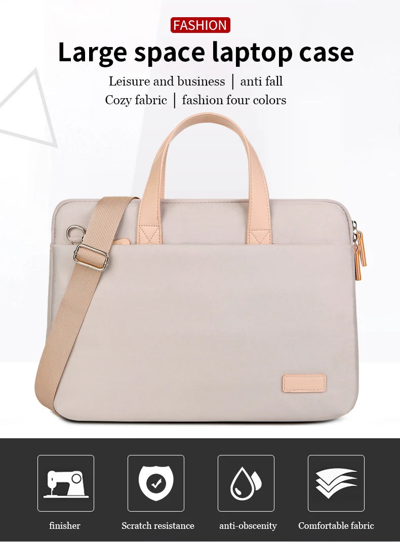 Lightweight Laptop Bag Portable Women Business Shoulder Messenger Bag  14/15 Inch Handbag Waterproof Storage Bags Briefcases
