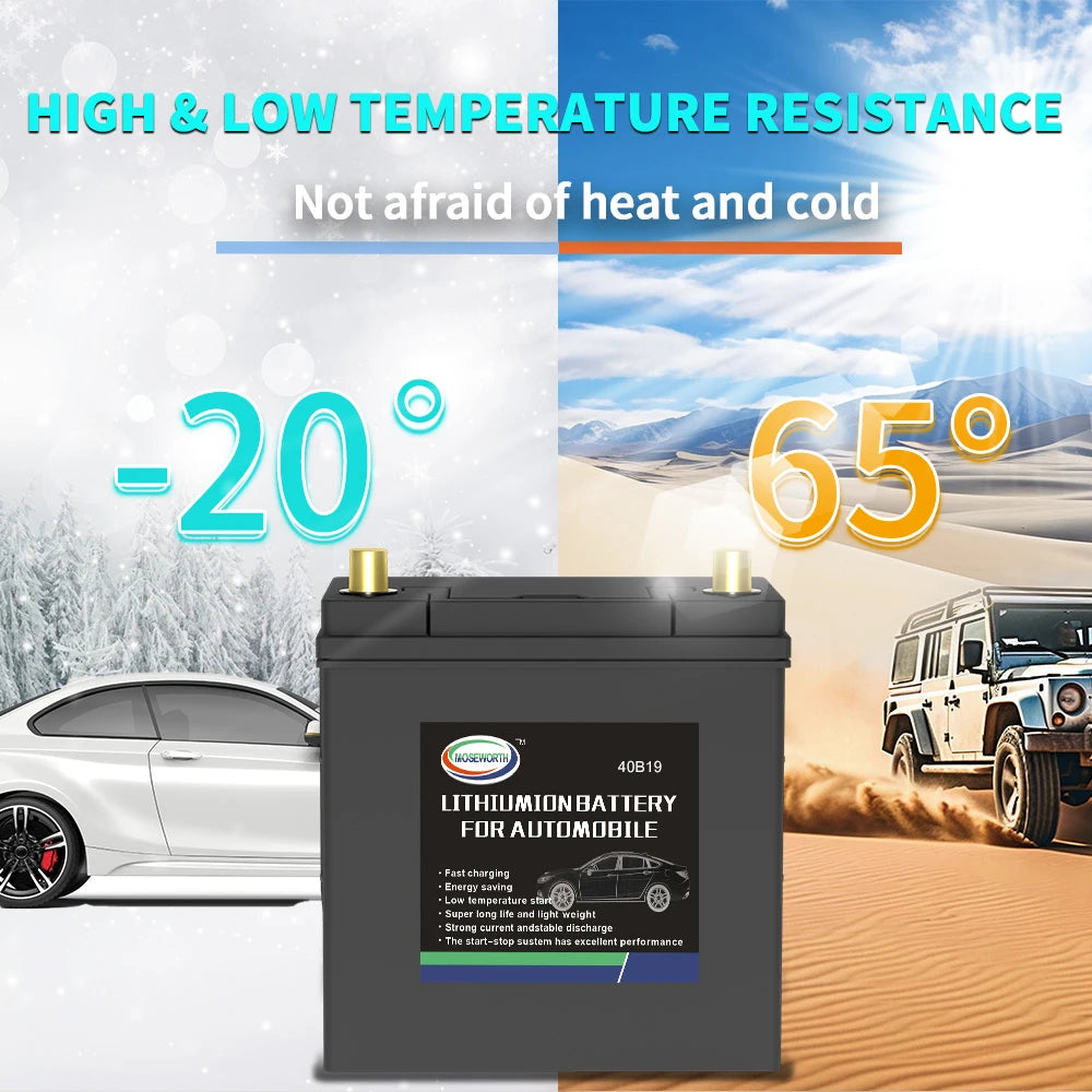 40B19 Car Battery 12.8V 20Ah CCA680 Car Starting Lifepo4 Battery Lithium Iron Phosphate Maintenance Free For Starting Automobile
