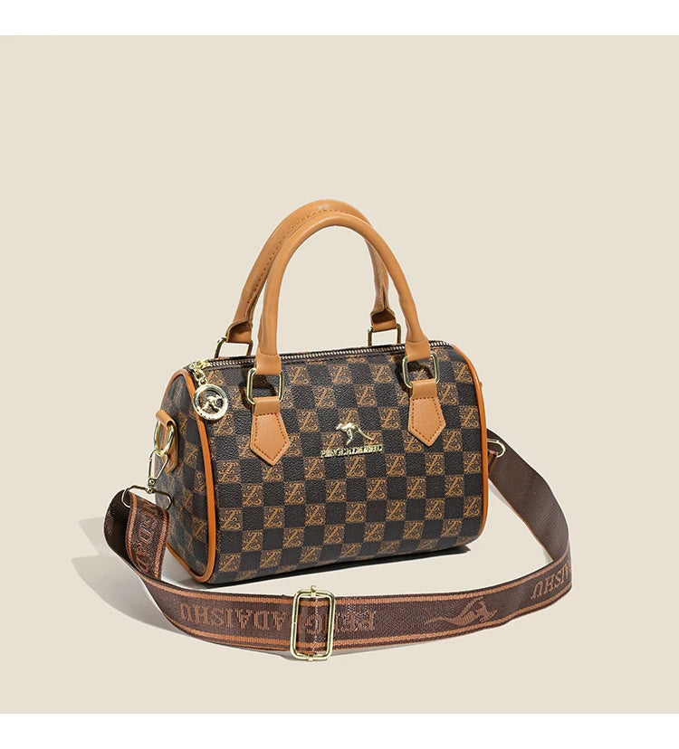 New vintage printed Boston handbag, trendy bags, versatile messenger bag